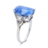 Vintage, Art Deco 8ct Sri Lankan Sapphire and Diamond Ring, Platinum
