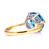 art deco zircon single stone ring, rear view. 