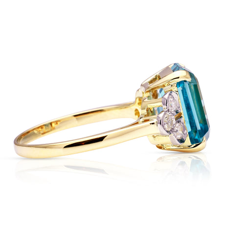 Vintage Zircon and Diamond Engagement Ring, 18ct Yellow Gold