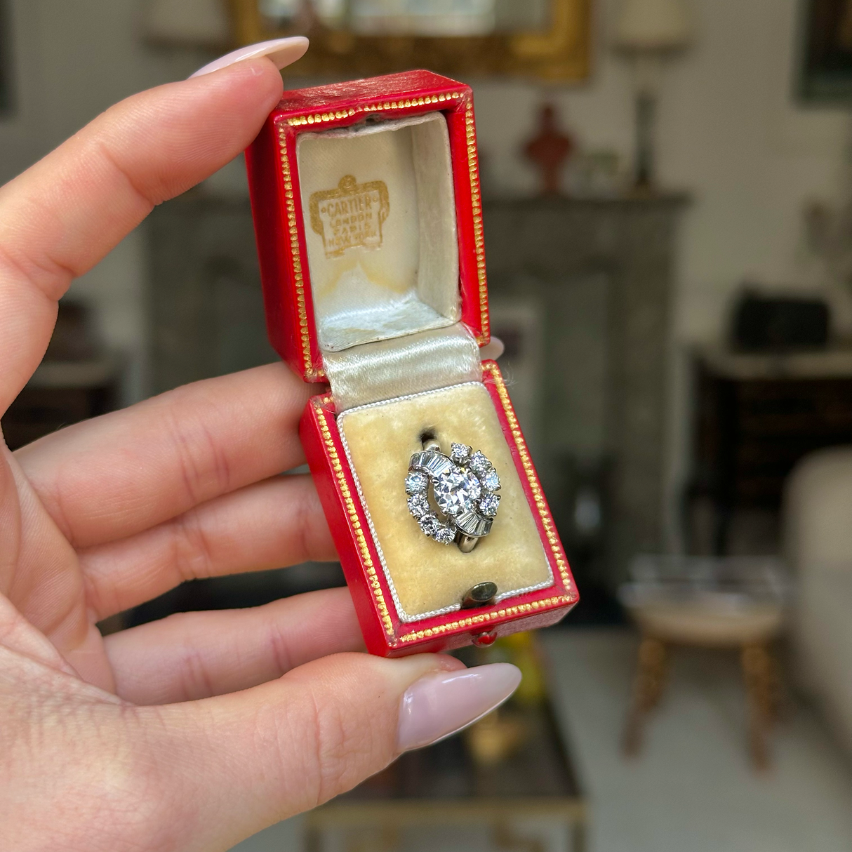 Vintage 1930s Cartier 1ct VS E Diamond Engagement Ring Platinum