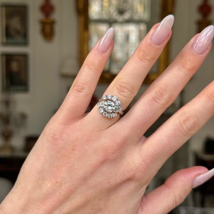 Cartier Diamond Engagement Ring worn on hand.  