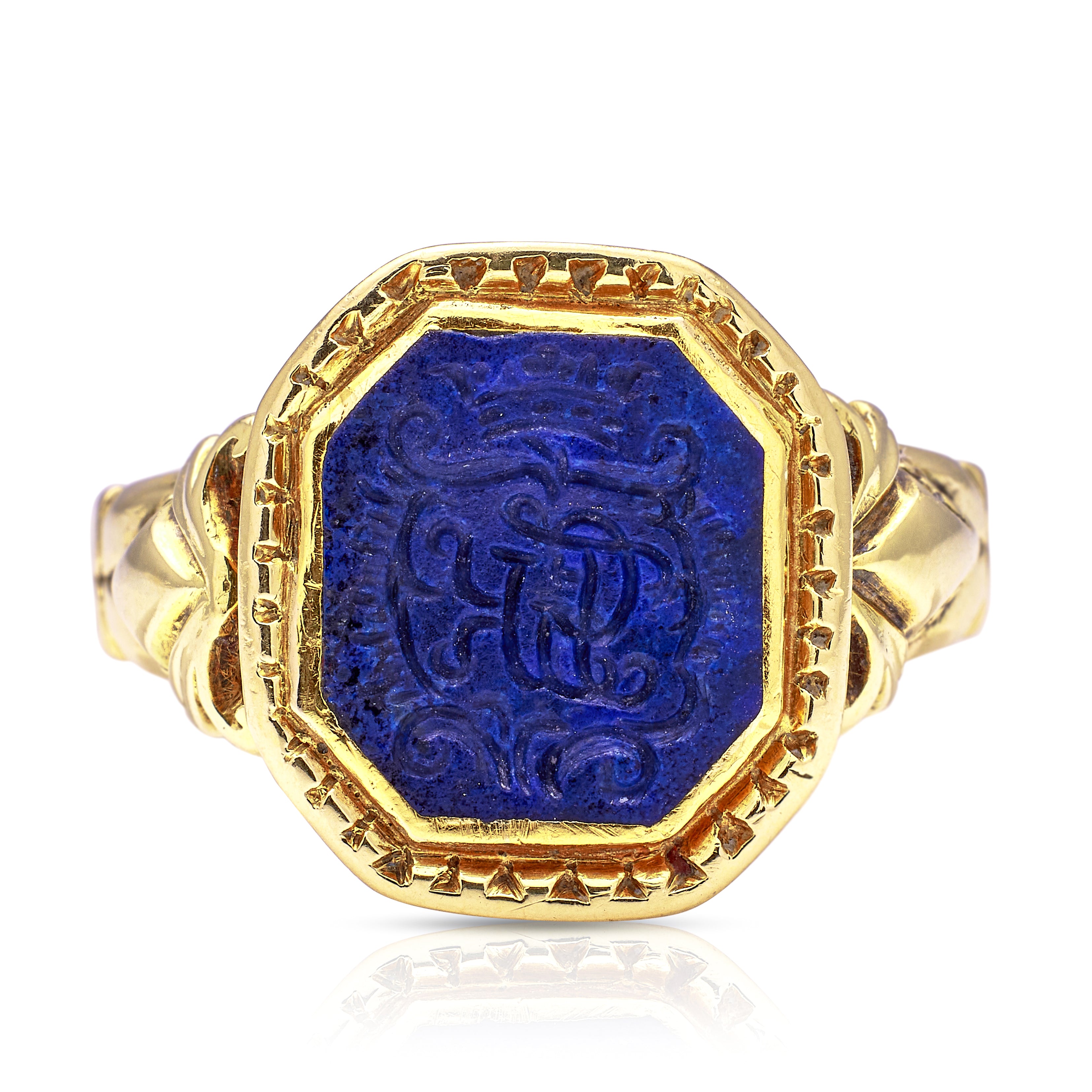 Antique, Victorian lapis-blue stone intaglio ring – Antique Ring