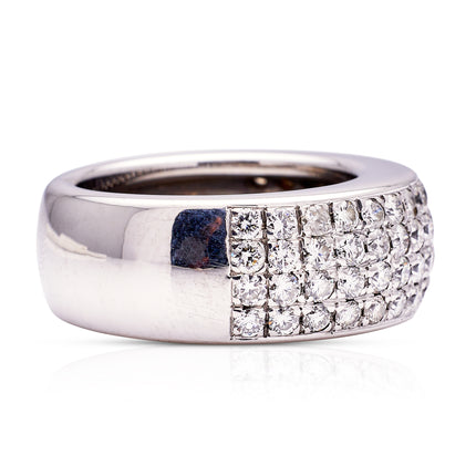 Large Diamond Band, 18ct White Gold