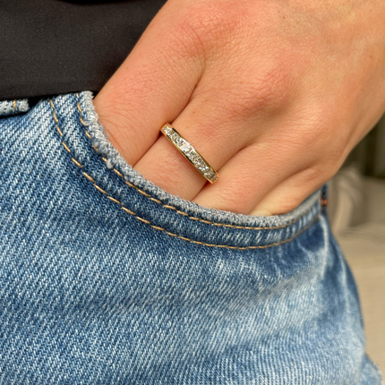 Vintage Diamond Half Eternity Ring, 18ct Yellow Gold