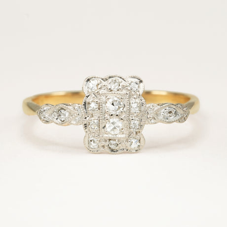 Antique, Edwardian diamond cluster engagement ring