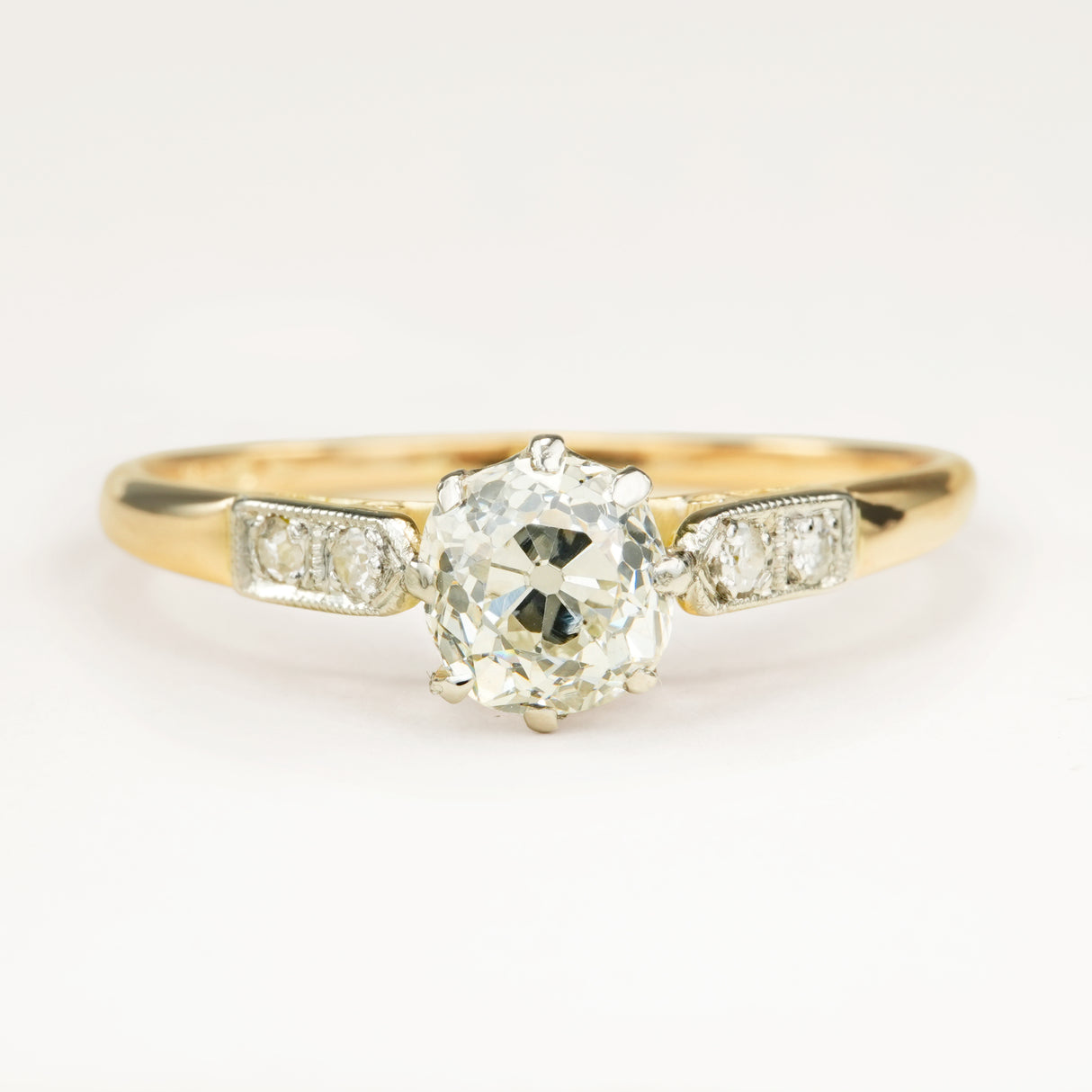 Antique, Edwardian 0.91ct old-cut diamond engagement ring