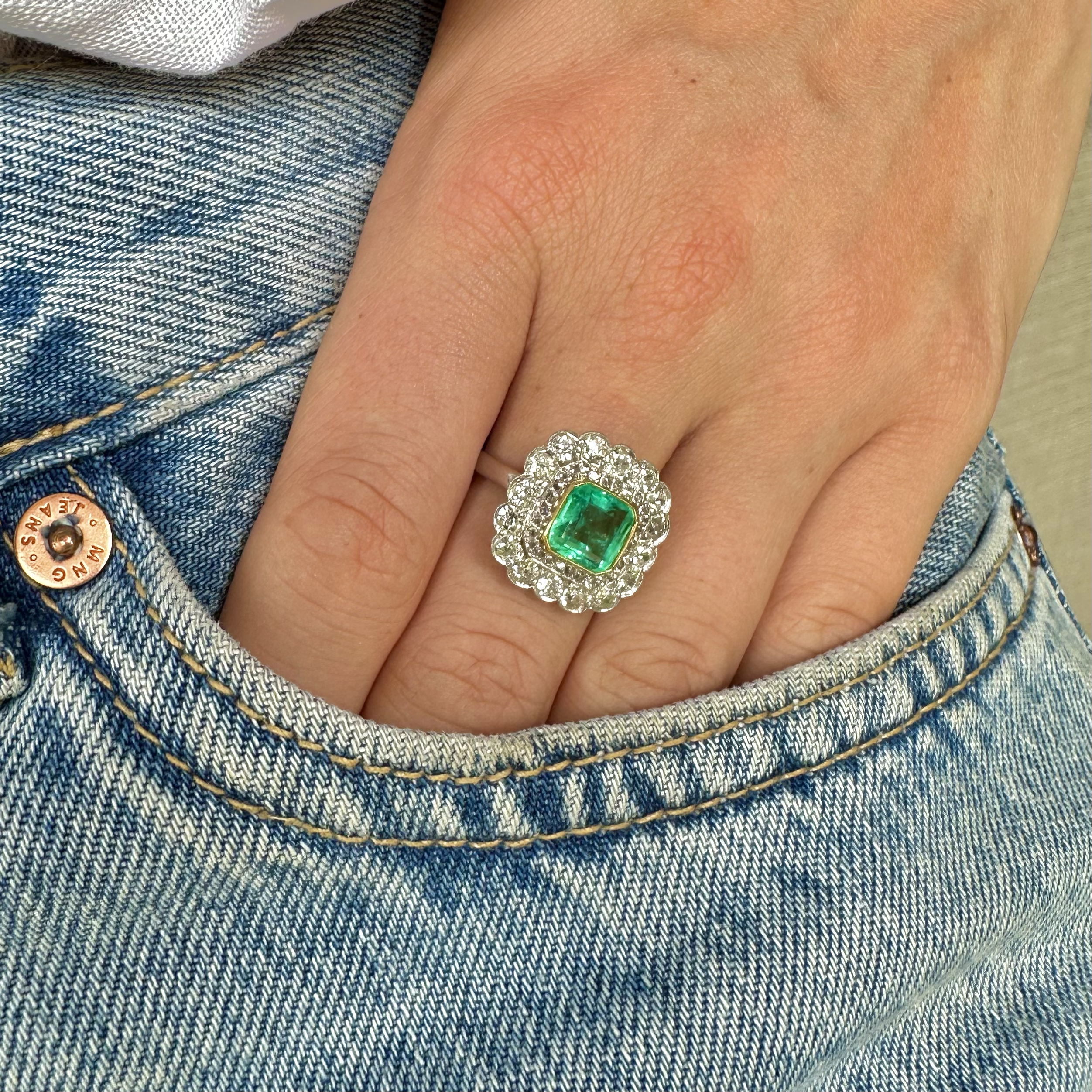 Art Deco, 1920S, Platinum, Emerald And Diamond Ring – Antique Ring Boutique