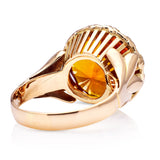 Vintage, French 1980s citrine cocktail ring, 18ct yellow gold