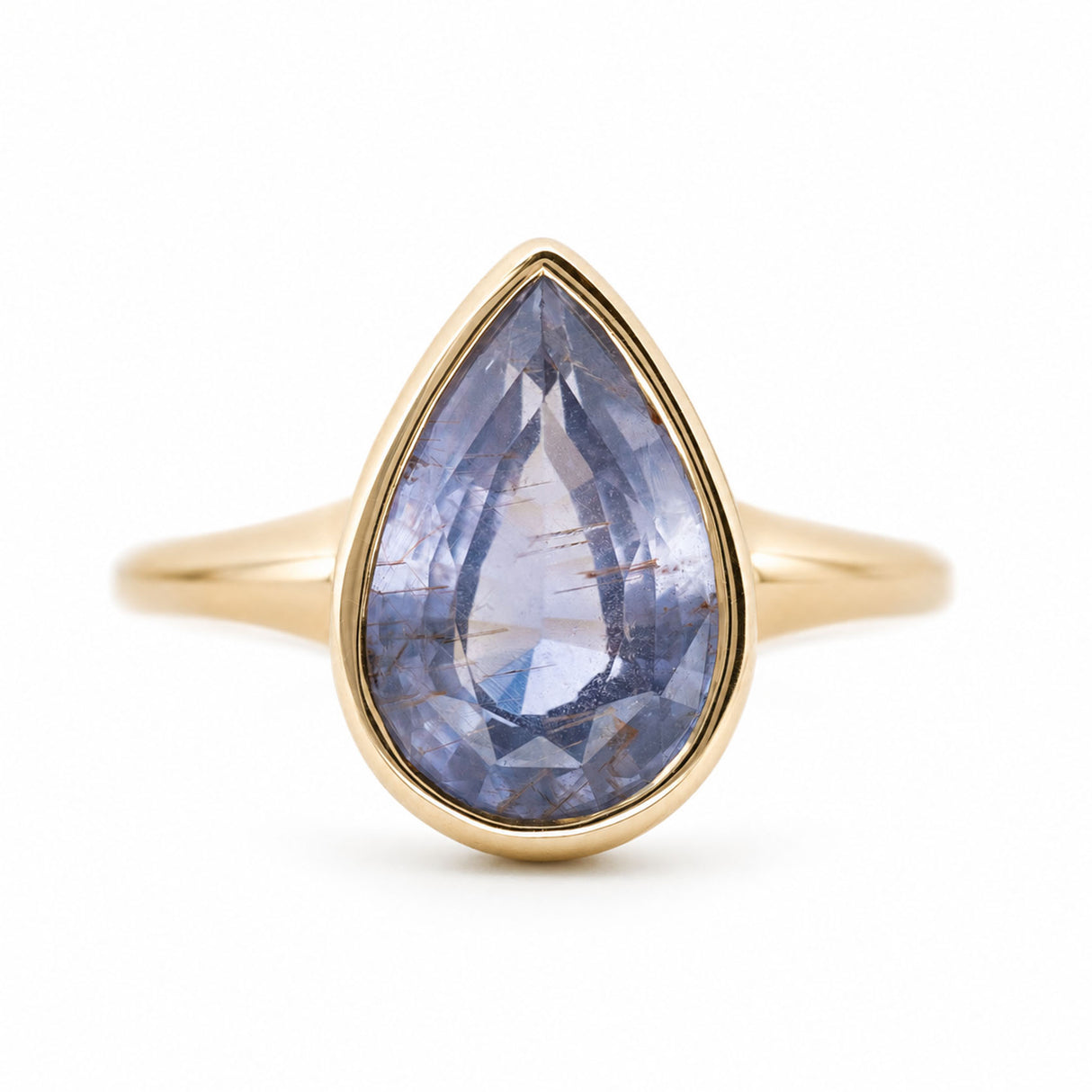 Antique-inspired, blue-grey colour change sapphire solitaire ring