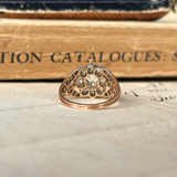 Antique Georgian diamond cluster ring, rear view.