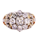 Antique, Georgian Diamond Cluster Ring, 18ct Yellow Gold front view