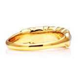 Antique, Georgian Pearl and Diamond Half Hoop Ring, 18ct Yellow Gold. Back
