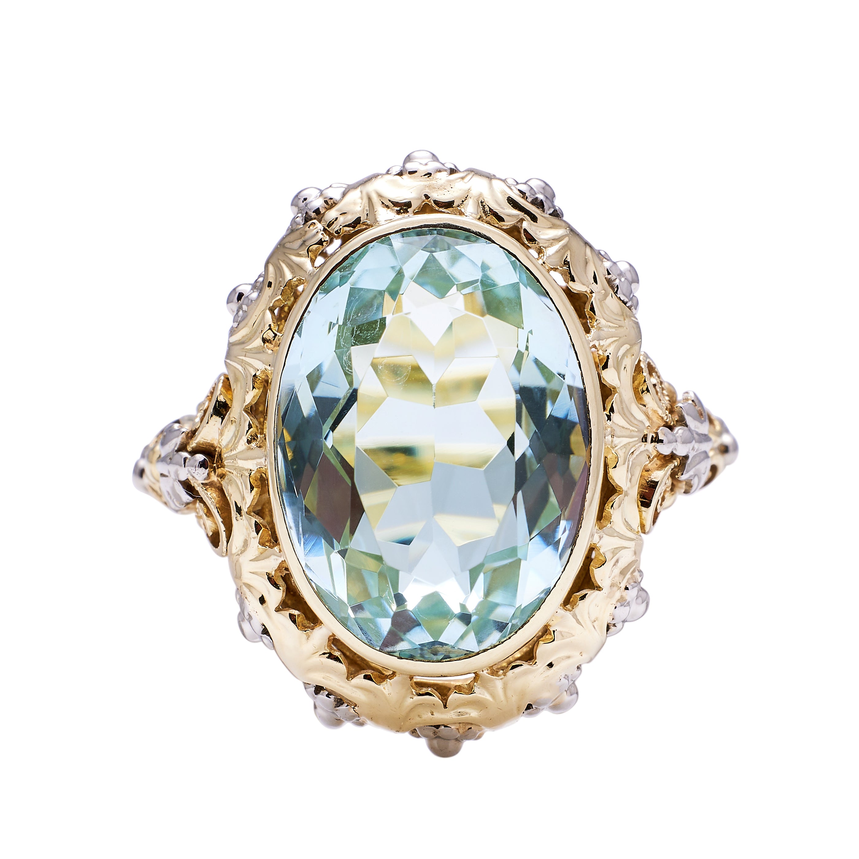 Green aquamarine ring on sale