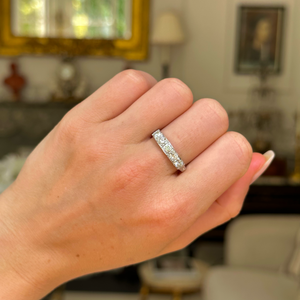 Vintage, half hoop diamond eternity ring