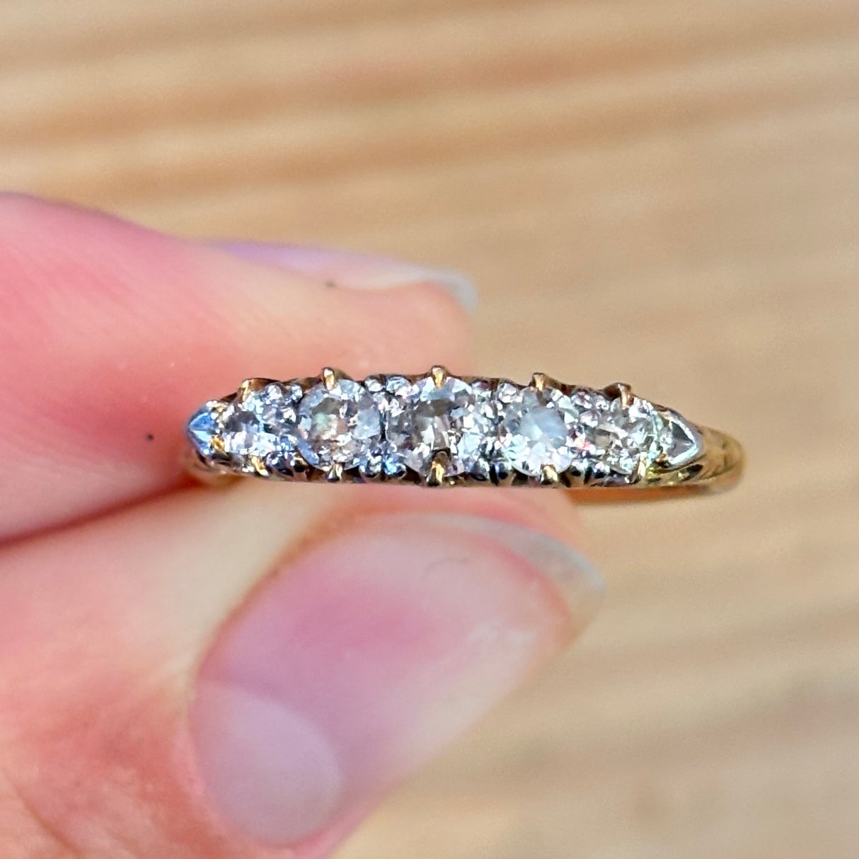 Antique, Edwardian five-stone diamond ring