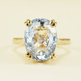 12.38ct Antique-cut Light blue sapphire cocktail ring