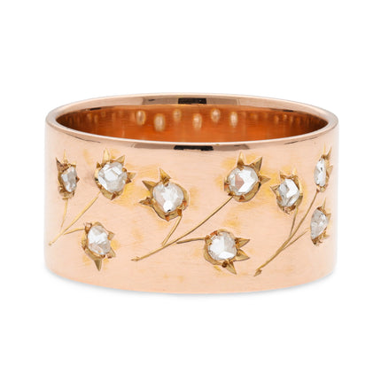 Lily of the Valley Rose-cut Diamond Band, 18ct Rose Gold