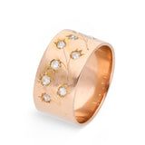 Antique, Victorian lily of the valley rose-cut diamond band, 18ct rose gold