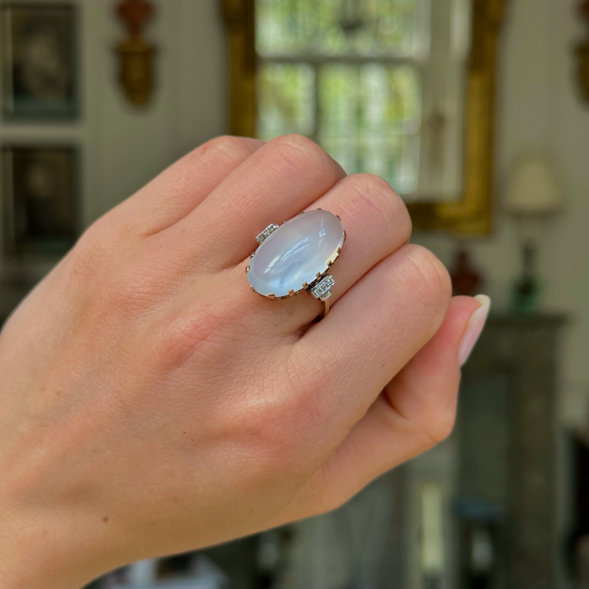 Moonstone art best sale deco ring