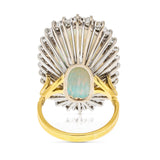 Vintage, 1980s large australian opal & diamond cluster ring, 18ct yellow gold