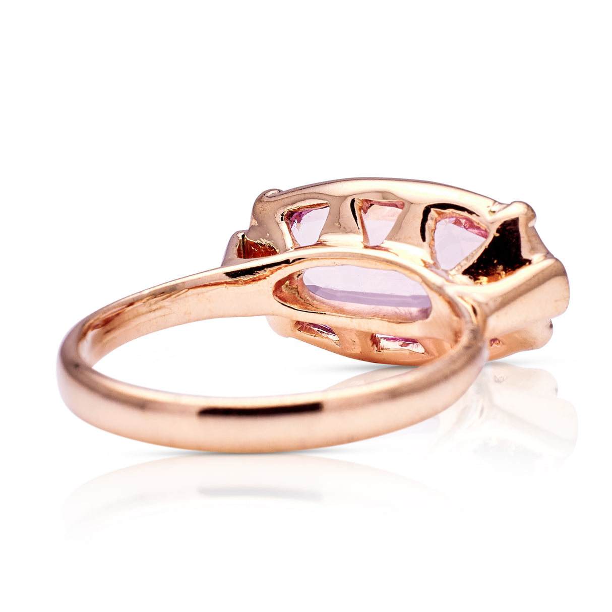 Vintage, pale pink topaz ring, 14ct rose gold