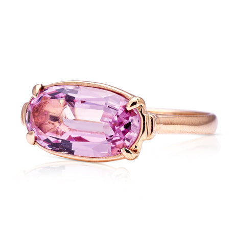 Vintage, pale pink topaz ring, 14ct rose gold