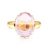 Victorian, cabochon pink topaz ring