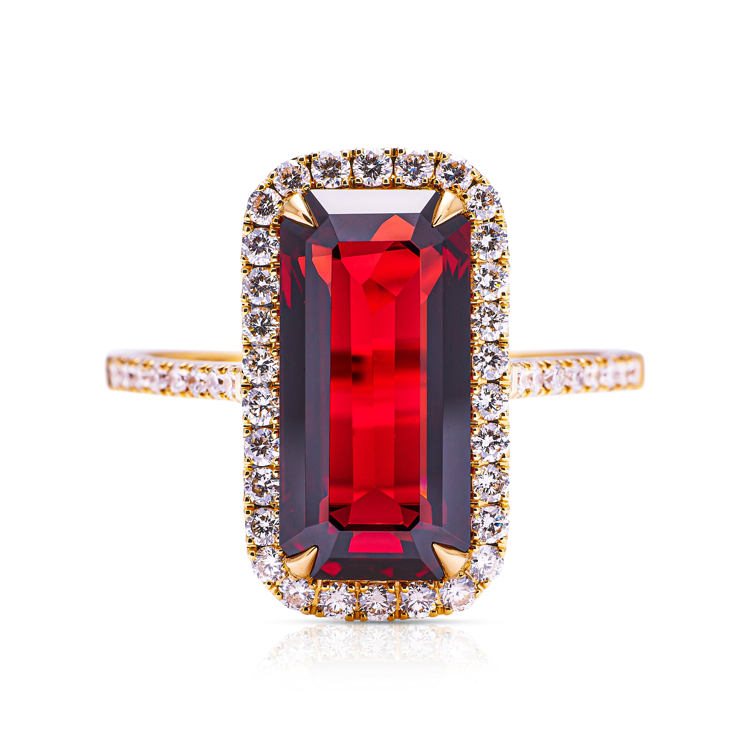 Vibrant red garnet & diamond cluster ring – Antique Ring Boutique
