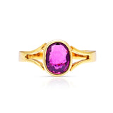 Vintage, 1970s single-stone ruby ring, 18ct yellow gold
