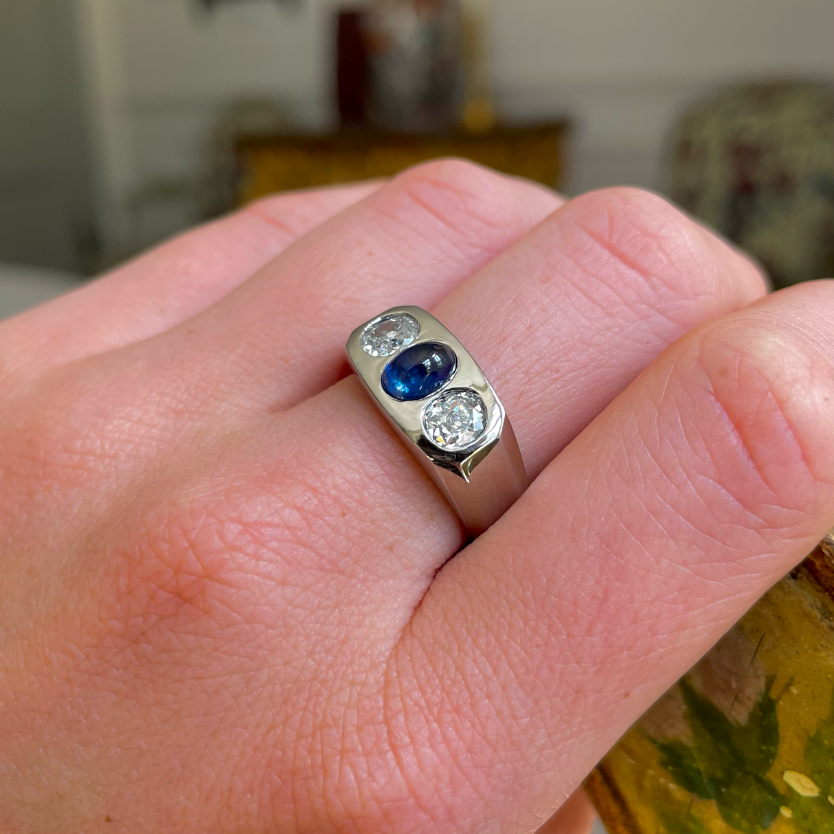 Three stone 2025 gypsy ring
