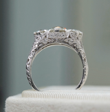 Antique, Edwardian diamond three-stone ring