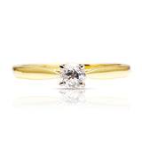 Contemporary, Solitaire old cut Diamond Engagement Ring, 18ct Yellow Gold