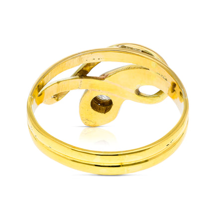 Victorian Diamond Snake Ring, 18ct Yellow Gold