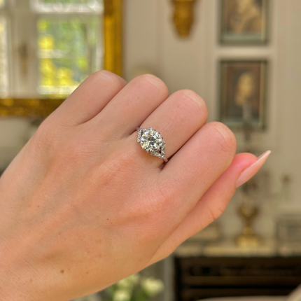 Antique 2.2ct Round-Cut Diamond Solitaire Engagement Ring, Platinum