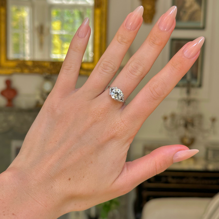 Antique 2.2ct Round-Cut Diamond Solitaire Engagement Ring, Platinum