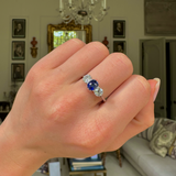 Vintage, Art Deco sapphire & diamond three-stone engagement ring, platinum