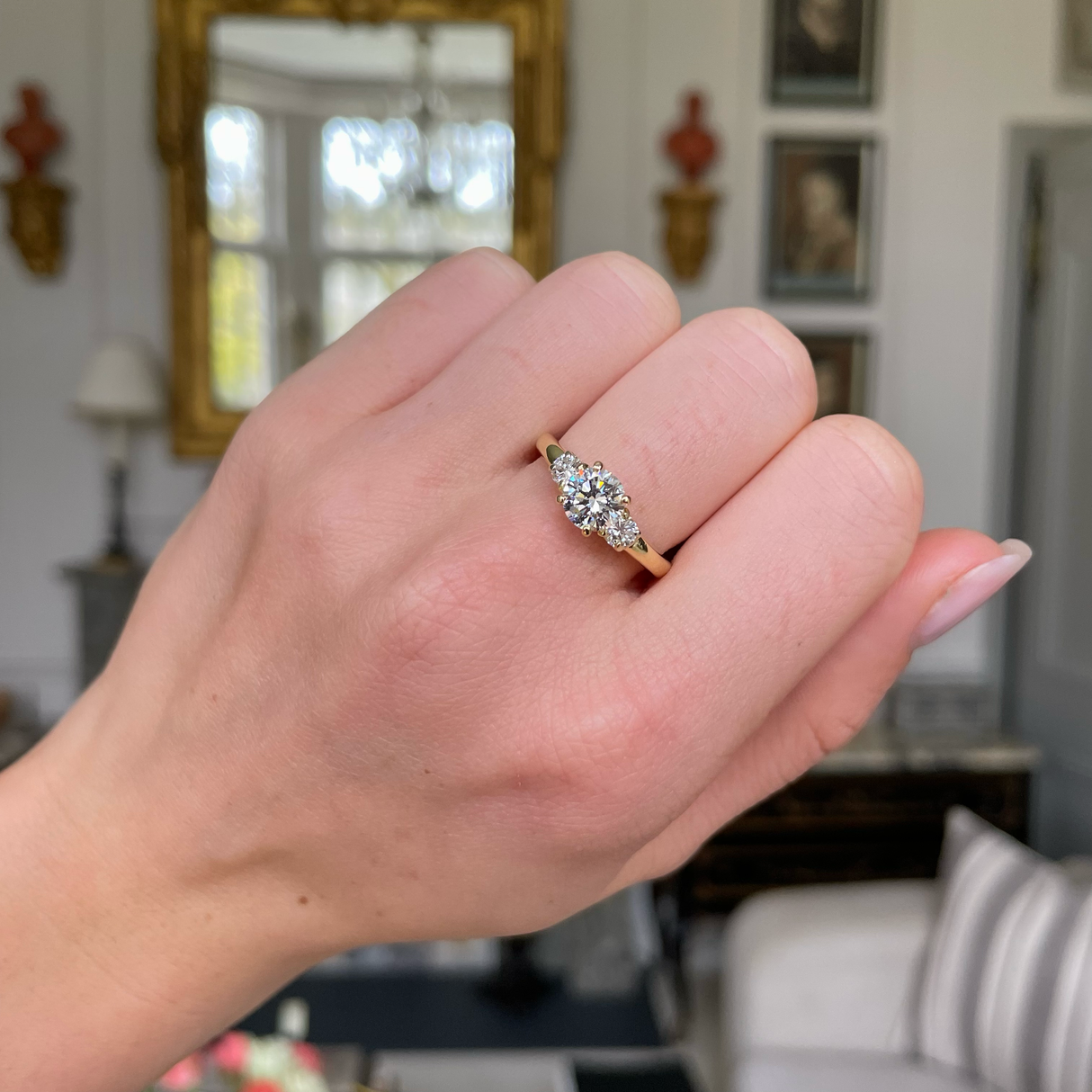 Tiffany three diamond top ring