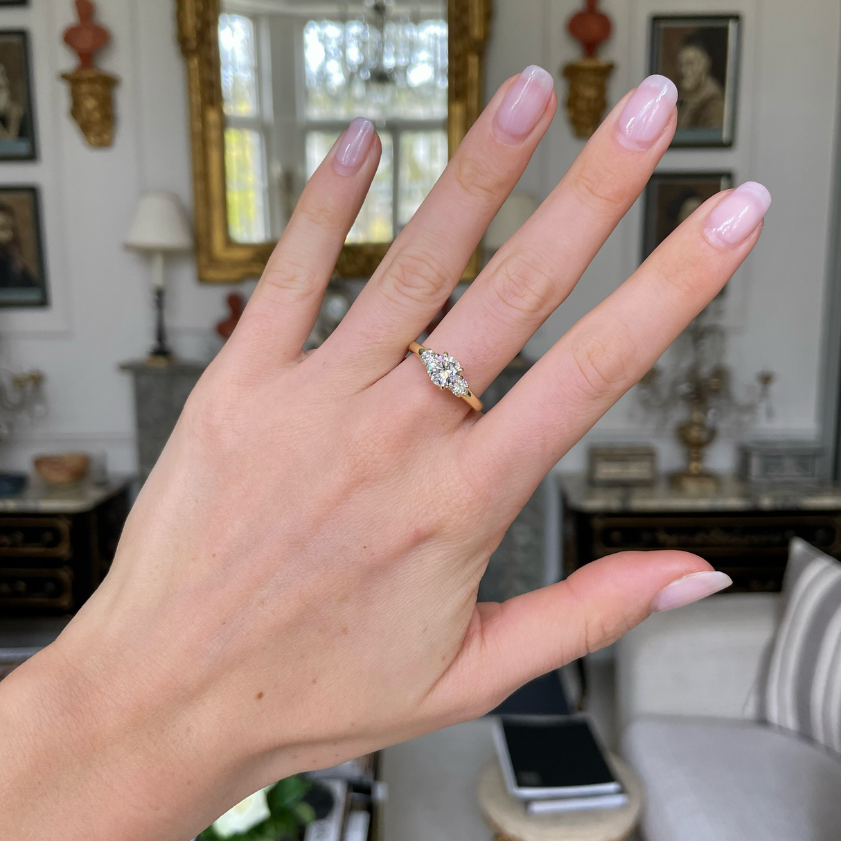 Tiffany three 2025 diamond ring