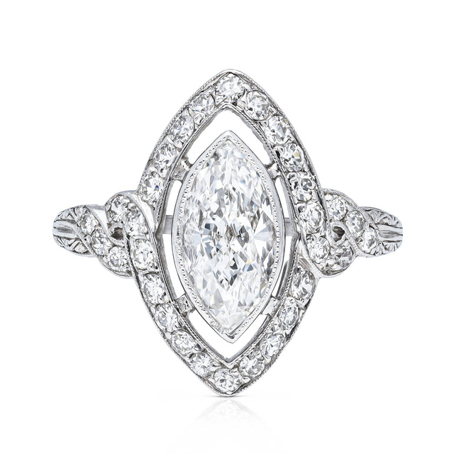 Vintage tiffany engagement ring, front view. 
