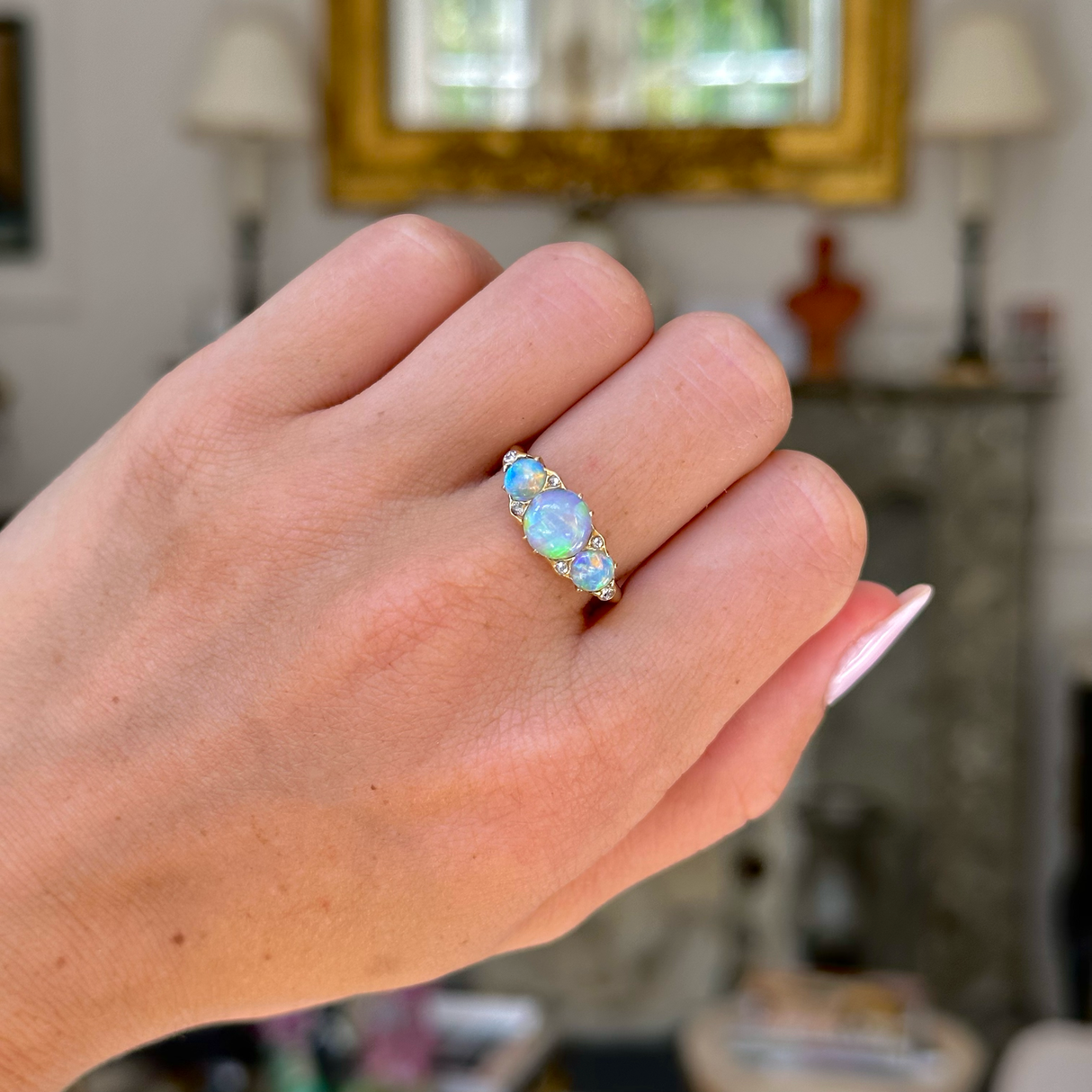 Three stone 2025 opal ring