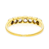 Victorian diamond half hoop diamond ring, 18ct yellow gold, silver