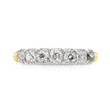 Victorian Diamond Half Hoop Diamond Ring, 18ct Yellow Gold, Silver