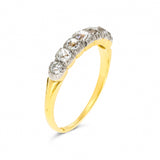 Early Victorian diamond half hoop ring, silver