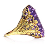Victorian amethyst ring,side view.