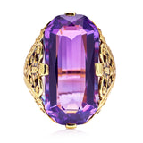 Victorian amethyst ring, front view.