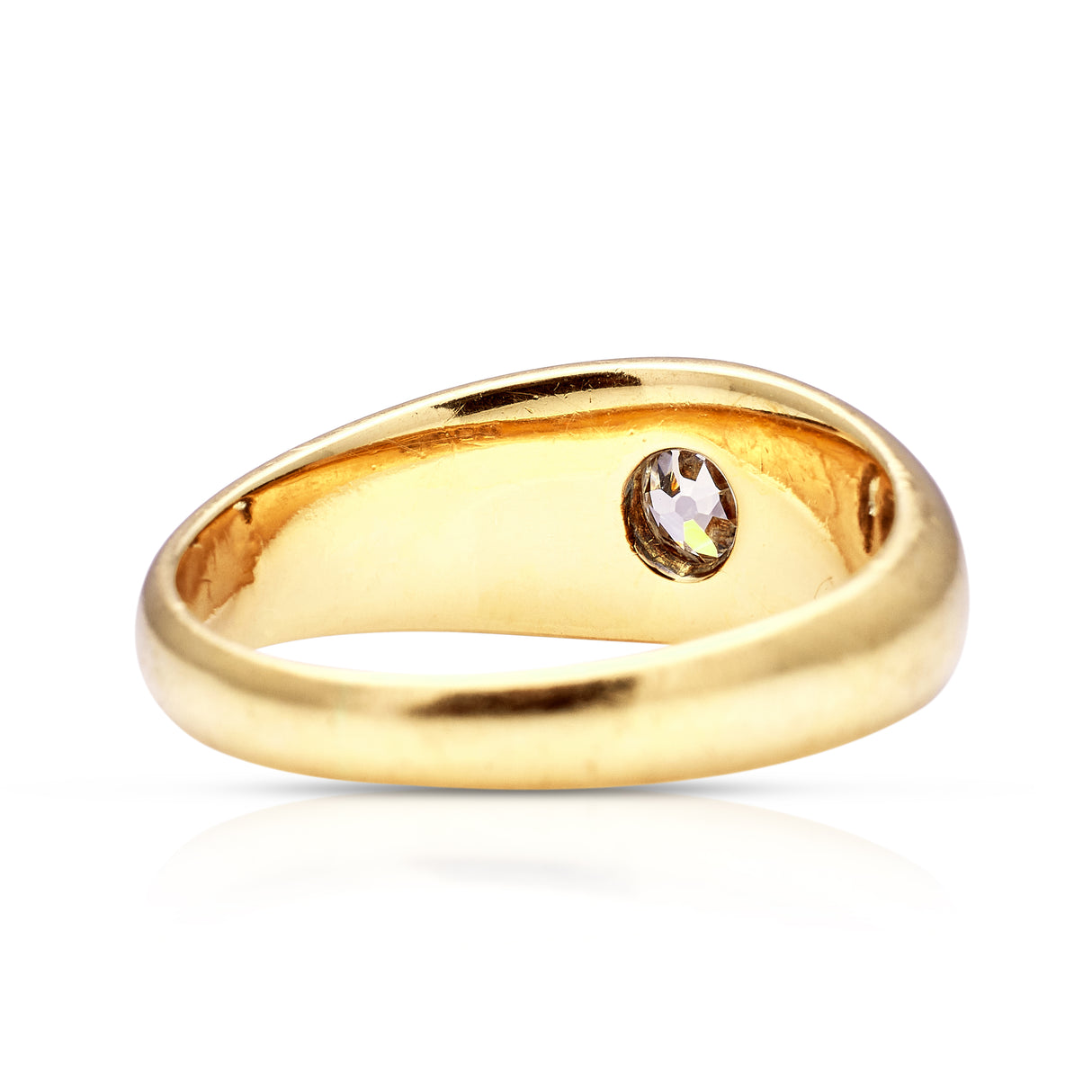 Antique, single-stone diamond gypsy ring