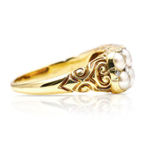 Antique, Victorian double row pearl & diamond ring