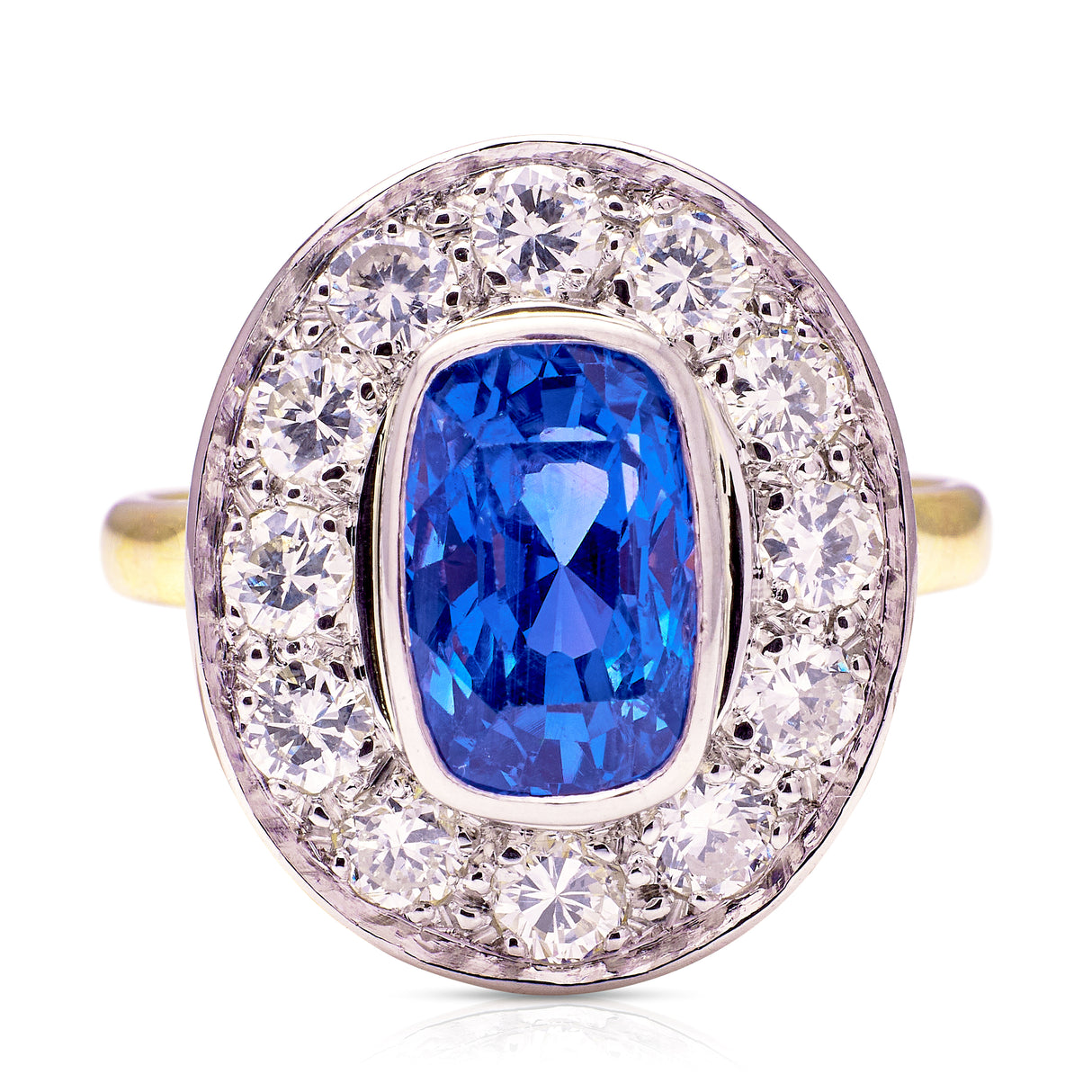 Vintage, 1980s French sapphire & diamond cluster ring
