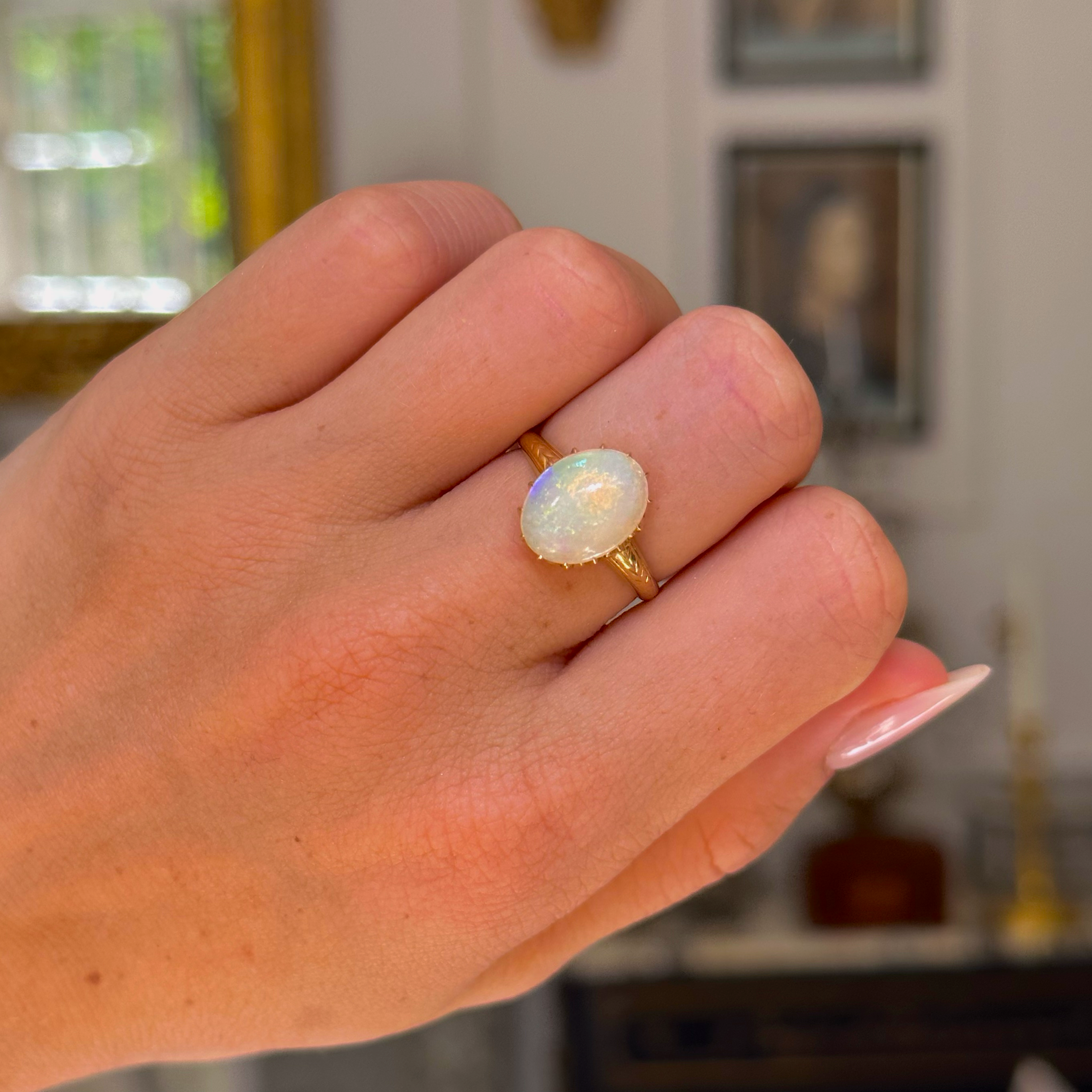Dainty Australian Opal Ring Size 5.5 – Stardust Mine Jewellery