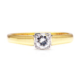 Vintage Solitaire Diamond Engagement Ring, 18ct Yellow Gold and Platinum